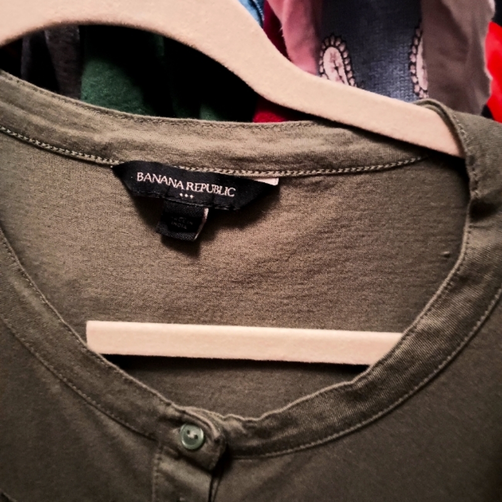 Banana Republic Olive Green Henley Shirt